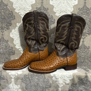 Men’s Dan Post Ostrich Western Boots, Size 11.5D